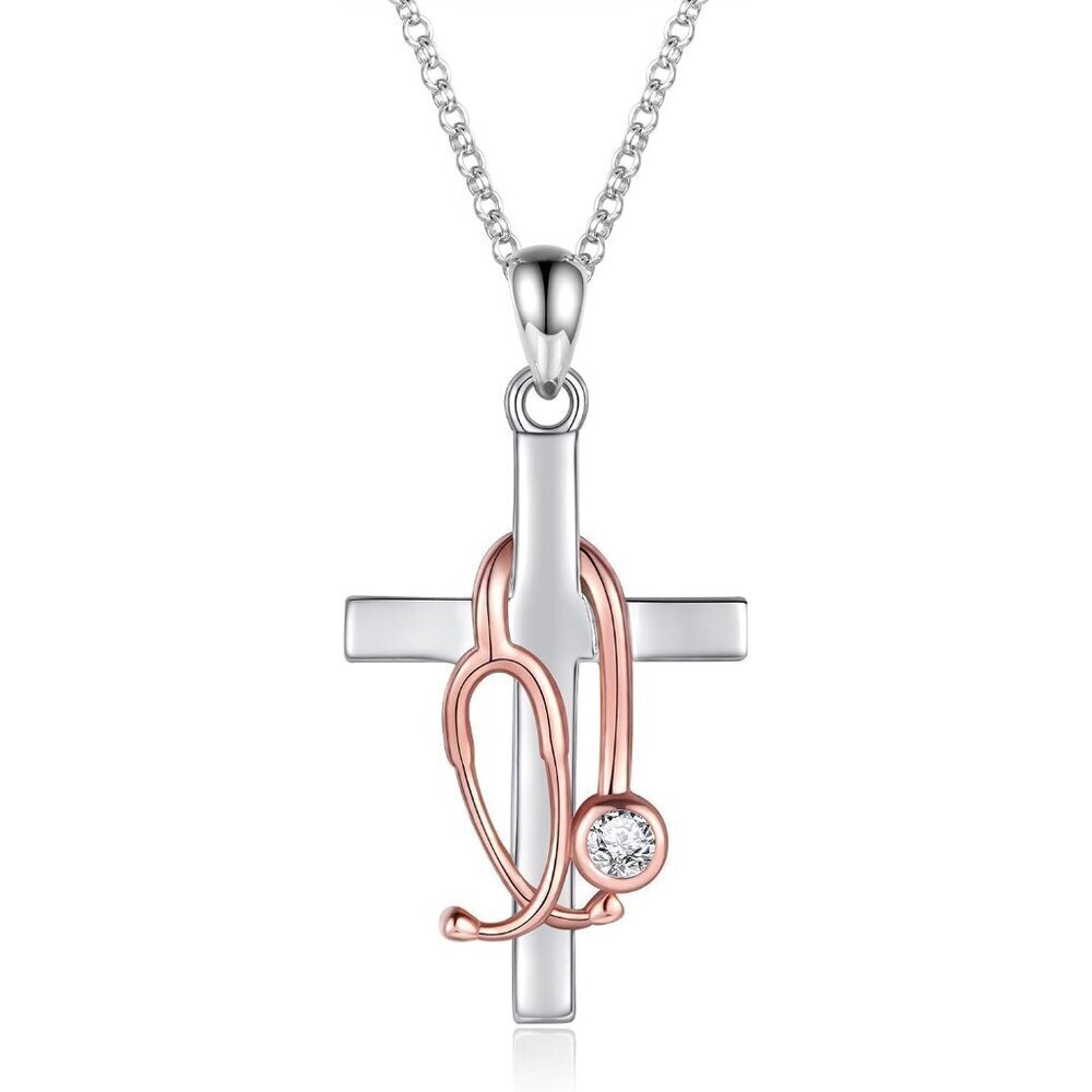 Sterling Silver Stethoscope Necklace Earrings Bracelet Ring Women Medical Gift